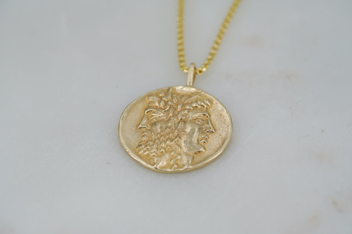 Hera and Zeus Coin Pendant - Albisia Jewelry