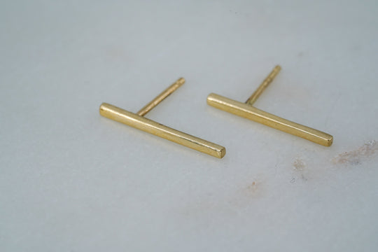 Fine Bar Studs - Long - Albisia Jewelry