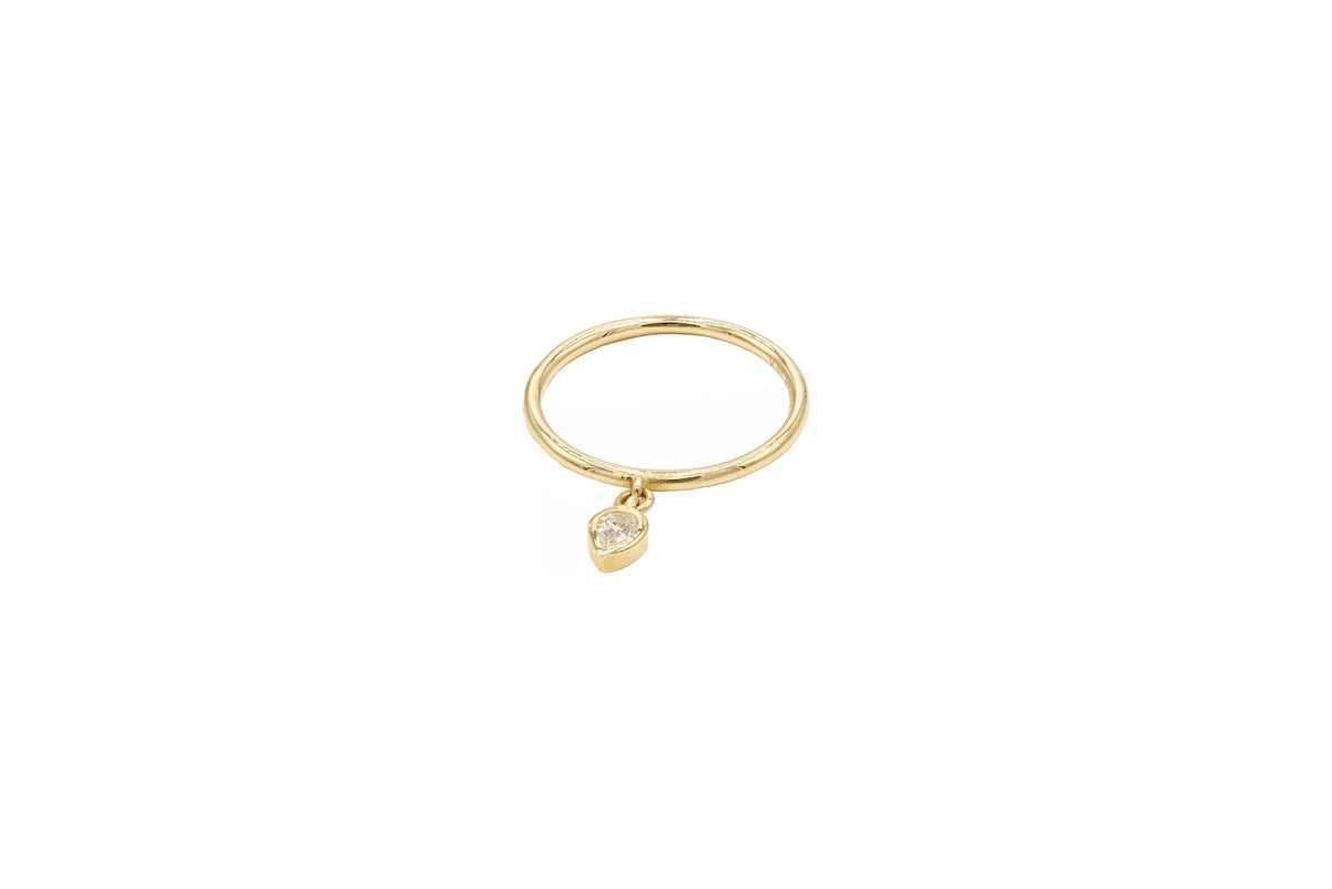 Floating Pear Diamond Ring - Albisia Jewelry