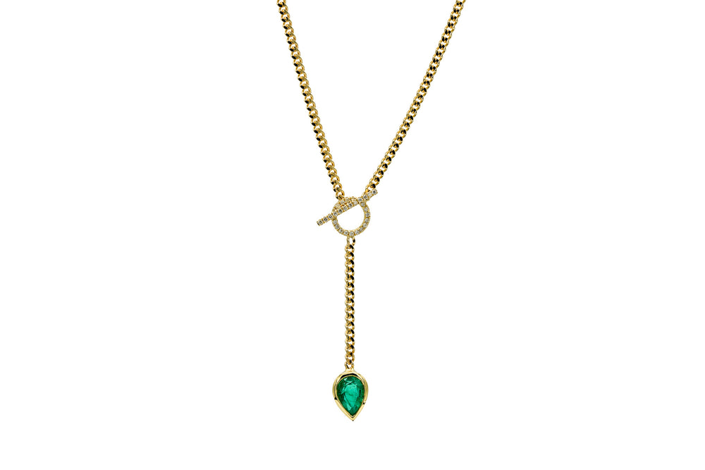 Colombian Emerald and Diamond Lariat