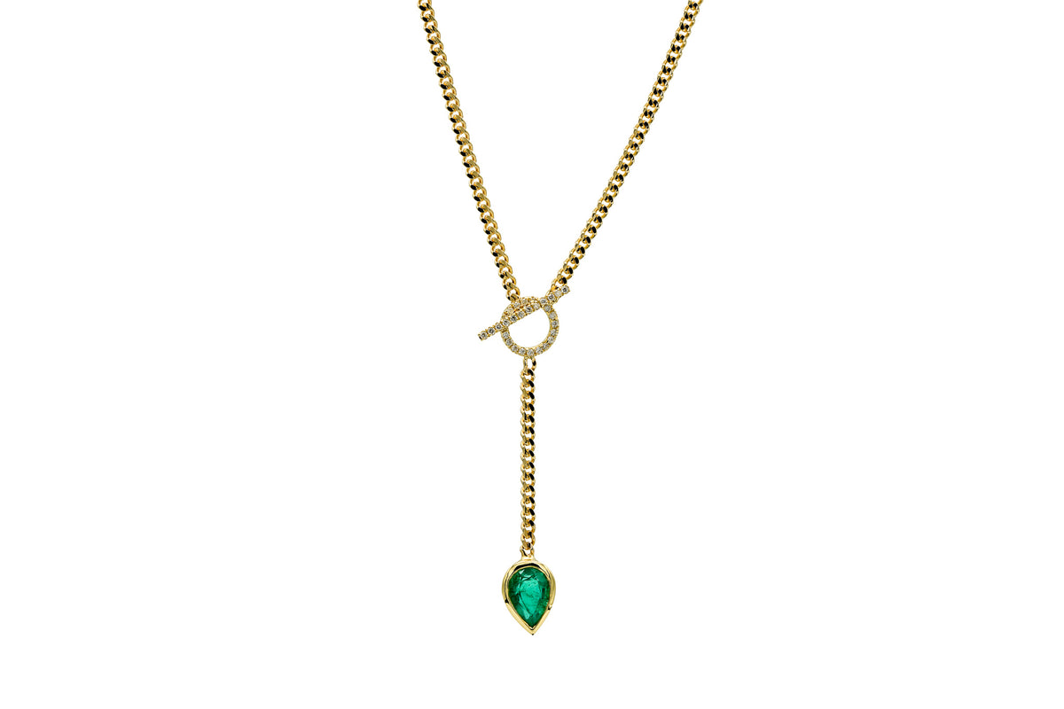 Colombian Emerald and Diamond Lariat