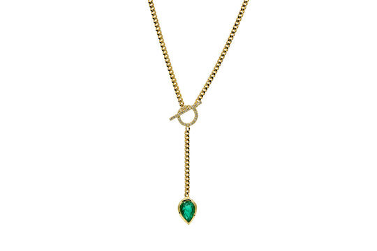 Colombian Emerald And Diamond Lariat