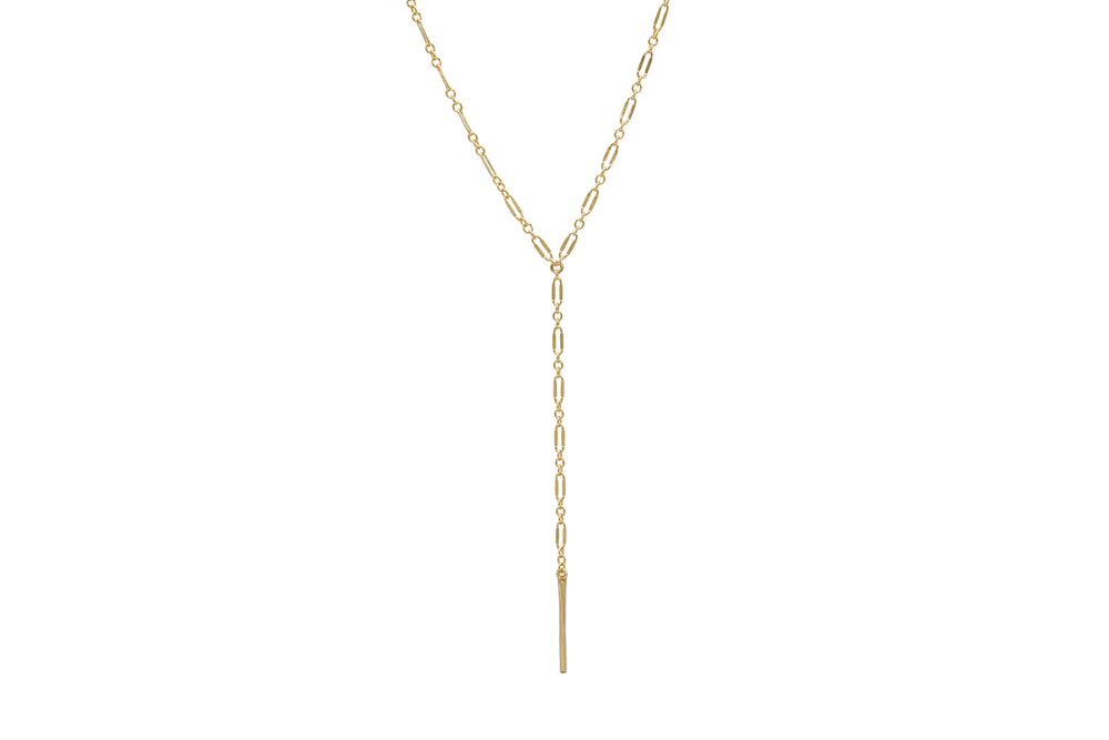 Bar Lariat in 14k gold filled