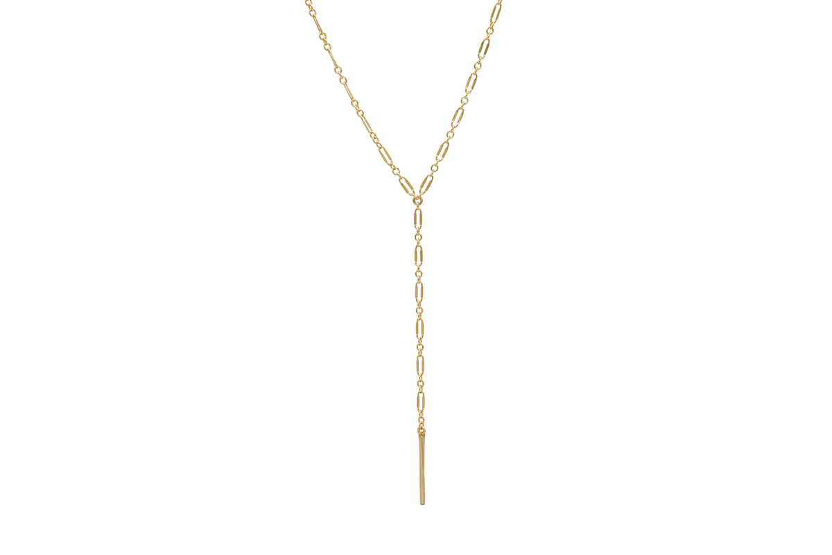 Bar Lariat in 14k gold filled