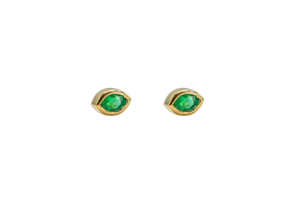 Marquise Emerald Studs