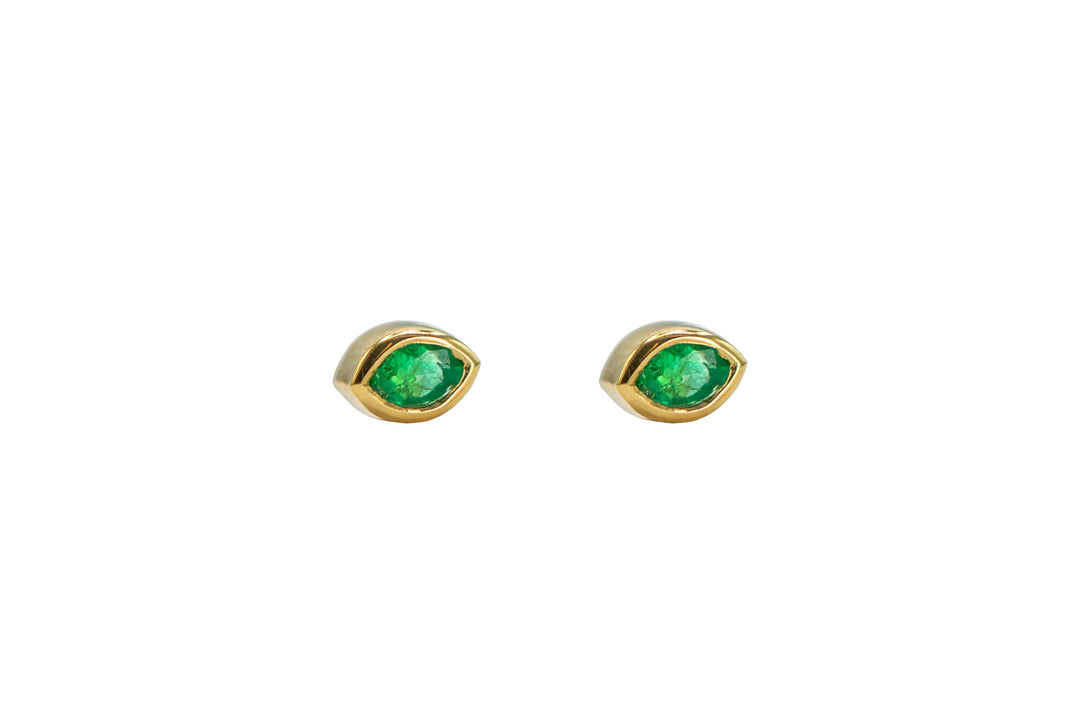 Marquise Emerald Studs