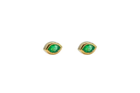 Marquise Emerald Studs