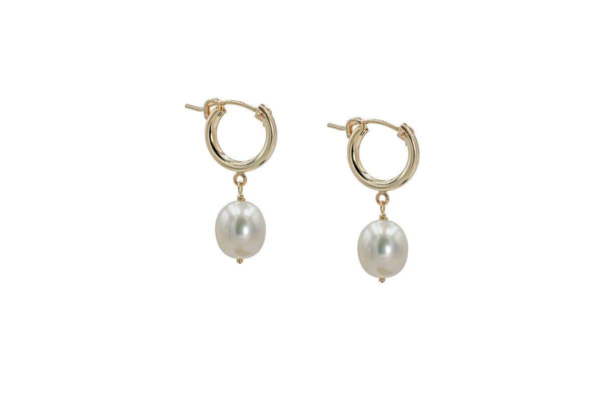 Oro Pearl Hoops