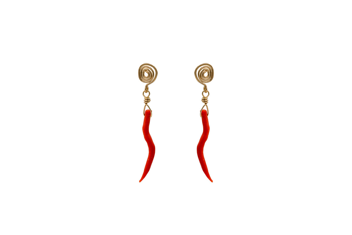 Elissos Coral Earrings