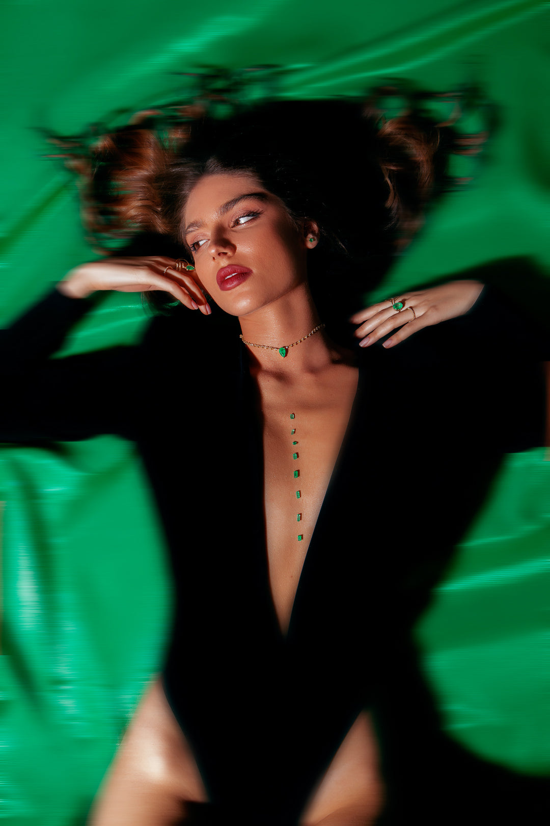 Colombian Emerald Eternity Diamond Necklace