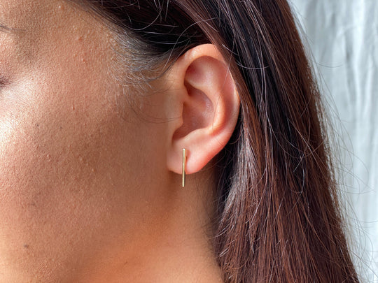 Fine Bar Studs - Long - Albisia Jewelry
