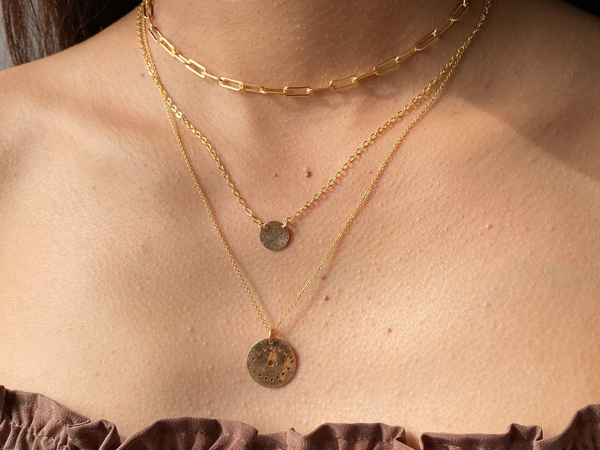 Disc Necklace in 14k gold filled, view 4