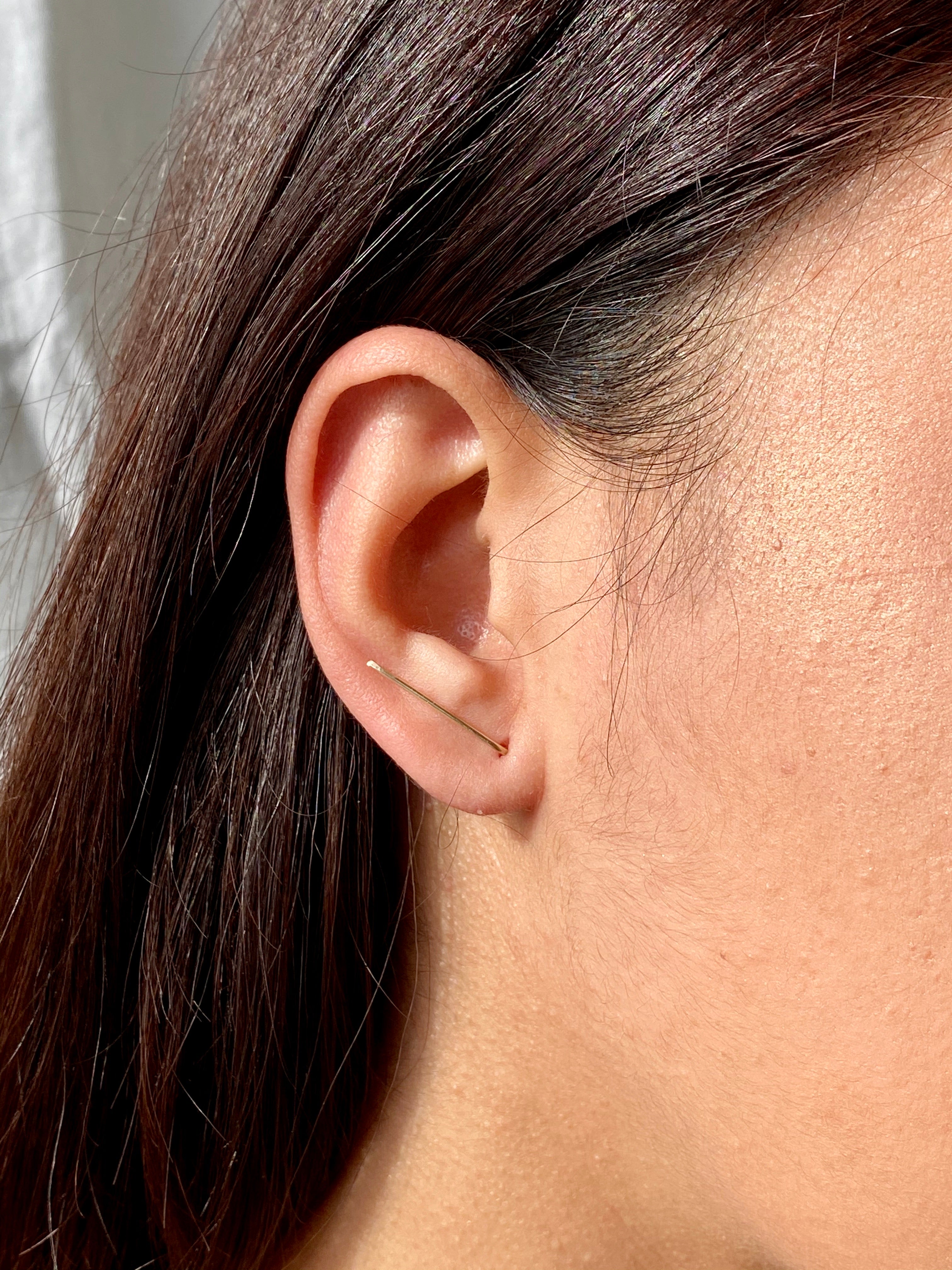 Gold hotsell staple earrings